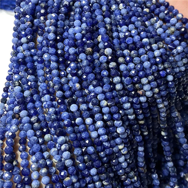 2025 New 2mm 3mm Natural Stone Beads Blue Quartzs Crystal Turquois Aquamarines Beads For Beadwork DIY Bracelet Accessories 38CM