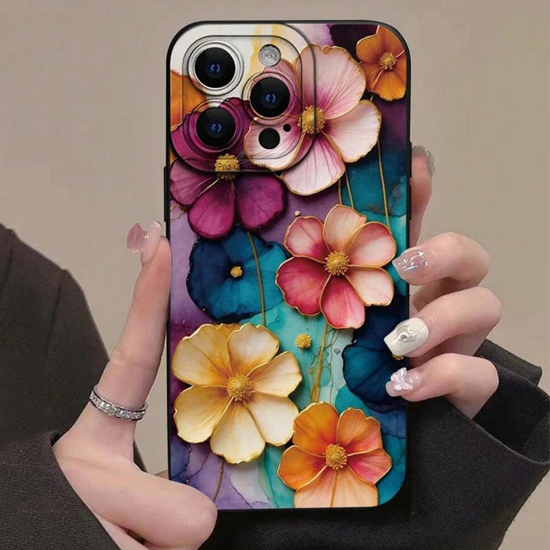 Vintage Floral Pattern Soft TPU Phone Case for Xiaomi 15 13 12 11 Lite 5G 14 14T 13T 12T Poco X7 F6 F5 X6 X5 X3 M6 Pro 4G Cover