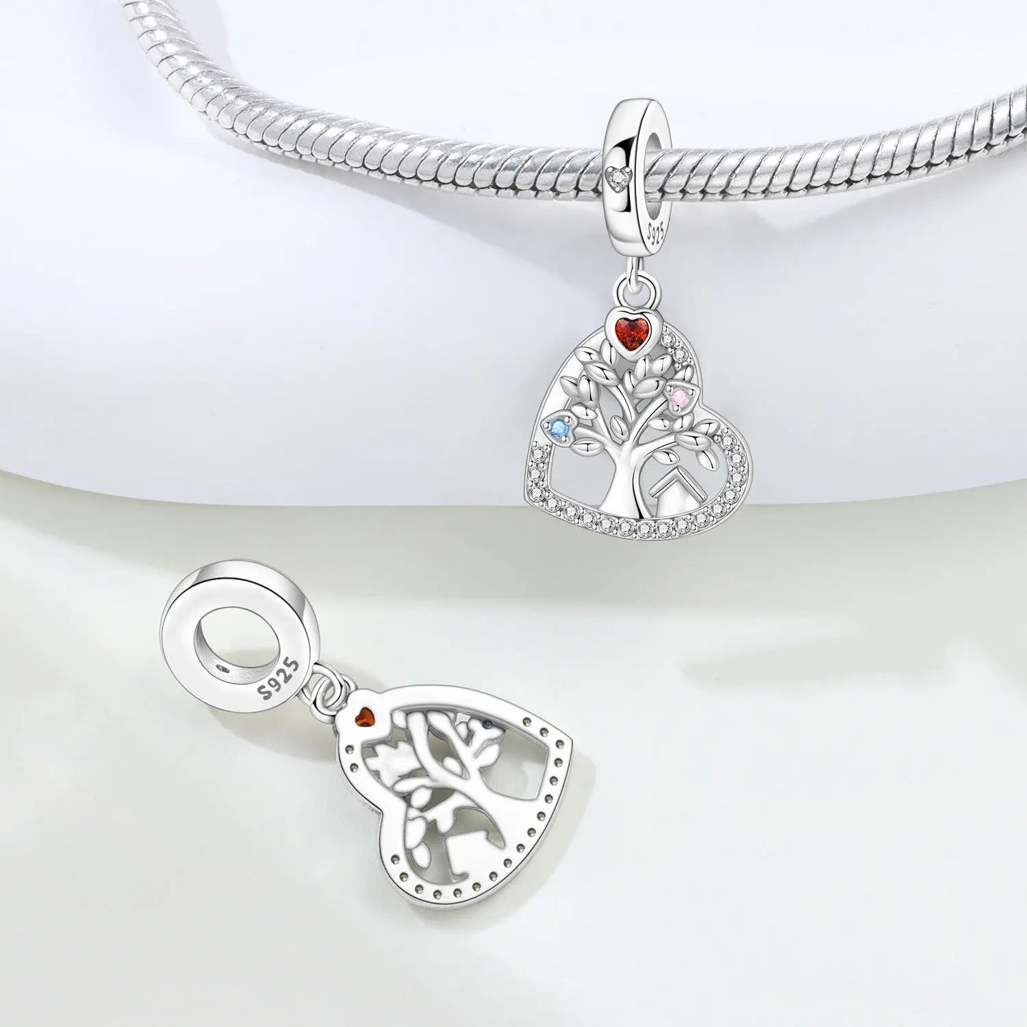PANPOKI 925 Sterling Silver Love Family Life Tree Beads Original Pendants Bracelet Charm Jewelry Party DIY Trendy Gifts