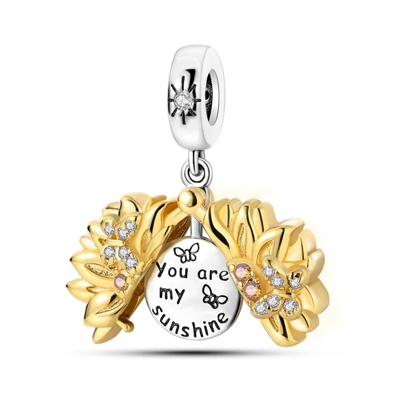 Original Charms Beads 925 Sterling Silver Golden Leopard Firefly Butterfly Hot Air Balloon Beads Fit DIY Bracelet Fine Jewelry