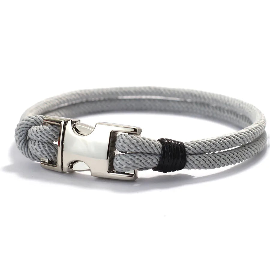 New Good Luck Rope Bracelet Men Bilayer Detachable Buckle Wrap Braslet Locomotive Cool Riding Outdoor Survival Braclet Pulseria