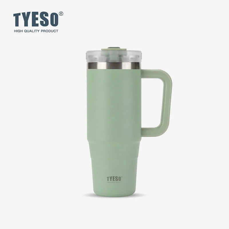 Tyeso Stainless Steel Vacuum Flask Double Wall Insulated Thermos Bottle Hot/Cold Travel Mug Leak-Proof Car Coffee Water Bottle