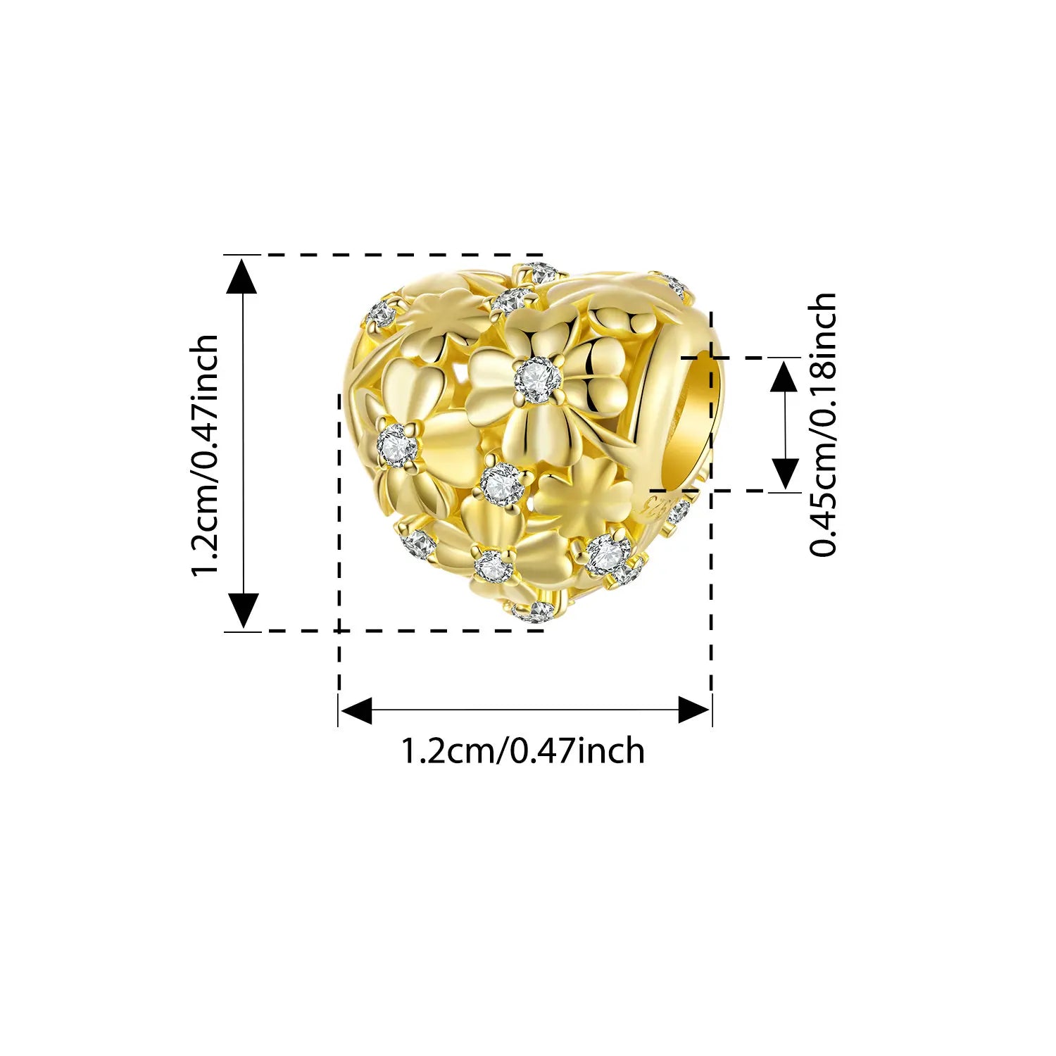 Bamoer 925 Sterling Silver Autumn Gold Leaves Charms Lucky Four-Leaf Clover Spinning Pendant for Women Bracelet DIY Jewelry Gift