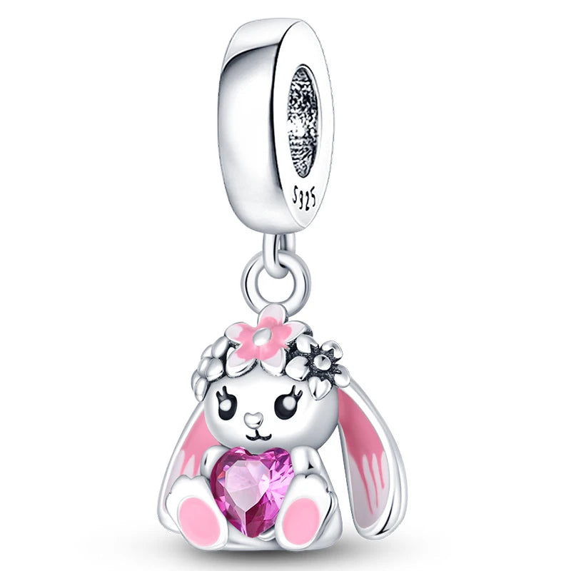 Hot Sale Charms Beads 925 Sterling Silver Pink Perfume Bottle Letter Luminous Firefly Tarot Card Beads Fit DIY Bracelets Jewelry - Madeinsea©