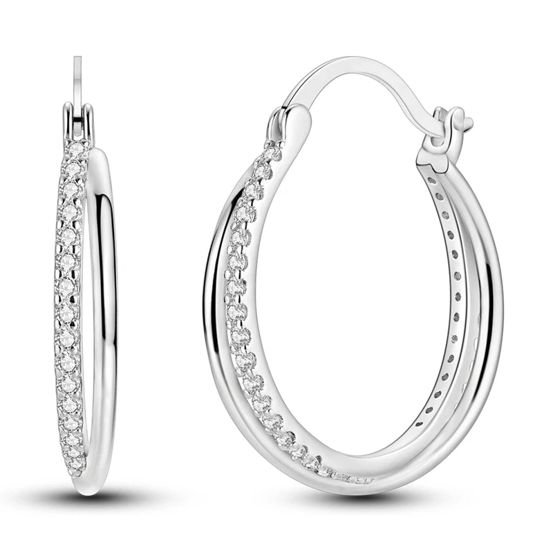 2024 neue 925 Sterling Silber Hoop Ohrringe Blumen Zirkon Ohrringe Stud Für Frau Feine Geburtstag Hochzeit Partei Schmuck Geschenke