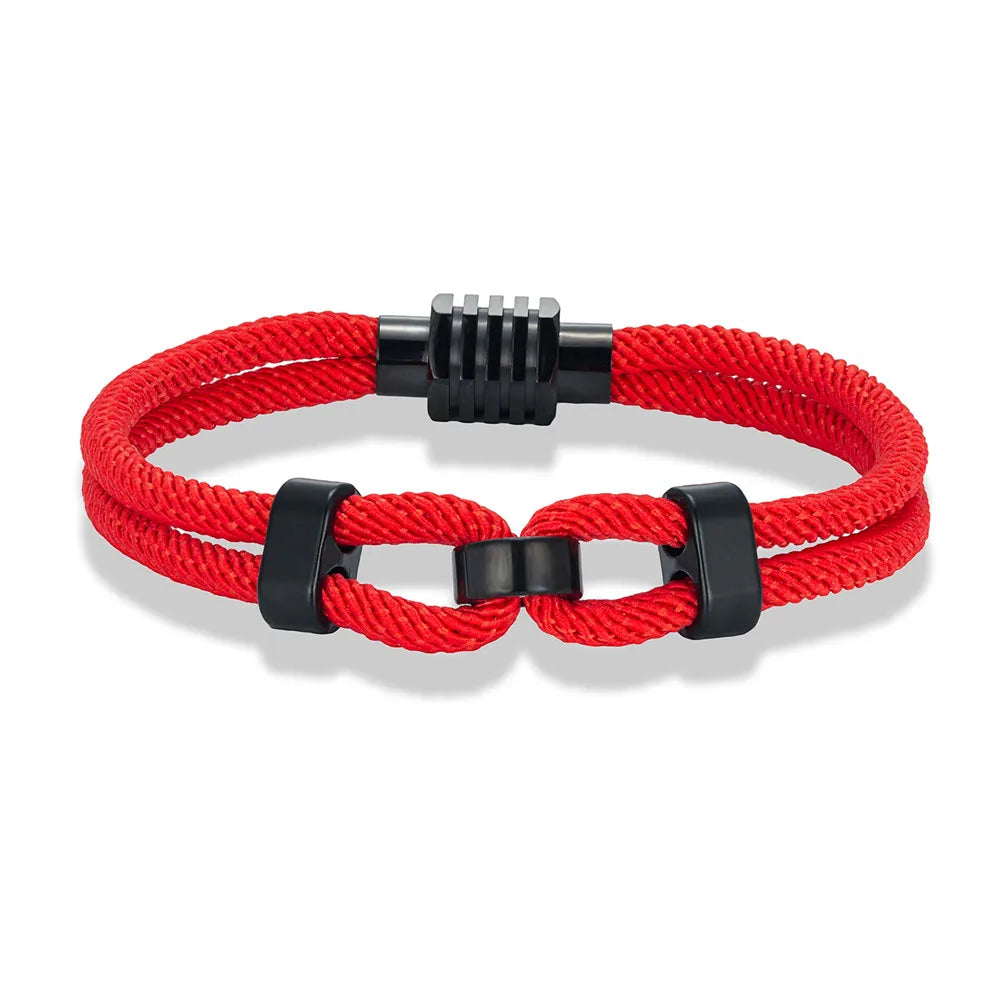 MKENDN 4mm Braided Rope Bracelet for Men Nautical Wrap Magnetic Button Bangle Bicycle Accessories Fashion Pulseria Homme