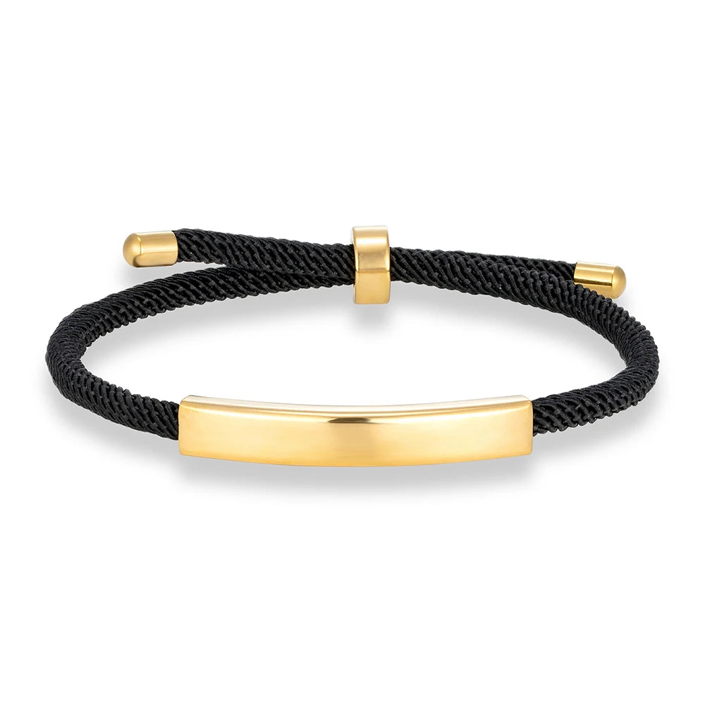 MKENDN Punk SOS Custom logo Name Engrave Text Rope Bracelet customize Stainless Steel Bracelets For Women Men ID Bracelet - Madeinsea©