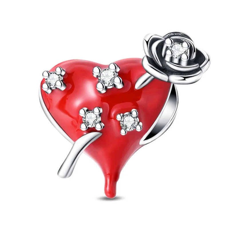 2025 New 925 Silver Rose Romantic Butterfly Skull Charms Beads Fit 3mm Original Bracelet DIY Jewelry Valentine's Day Gift