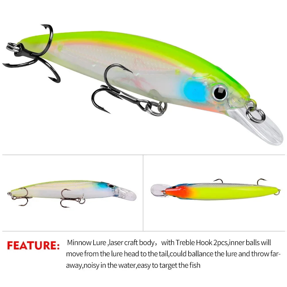 Bait Minnow 7g 14g 40g Luminous Bionic Fake Baits Plastic Hard Bait Fishing Bait Long Throw Floating Water Lure Swimbait