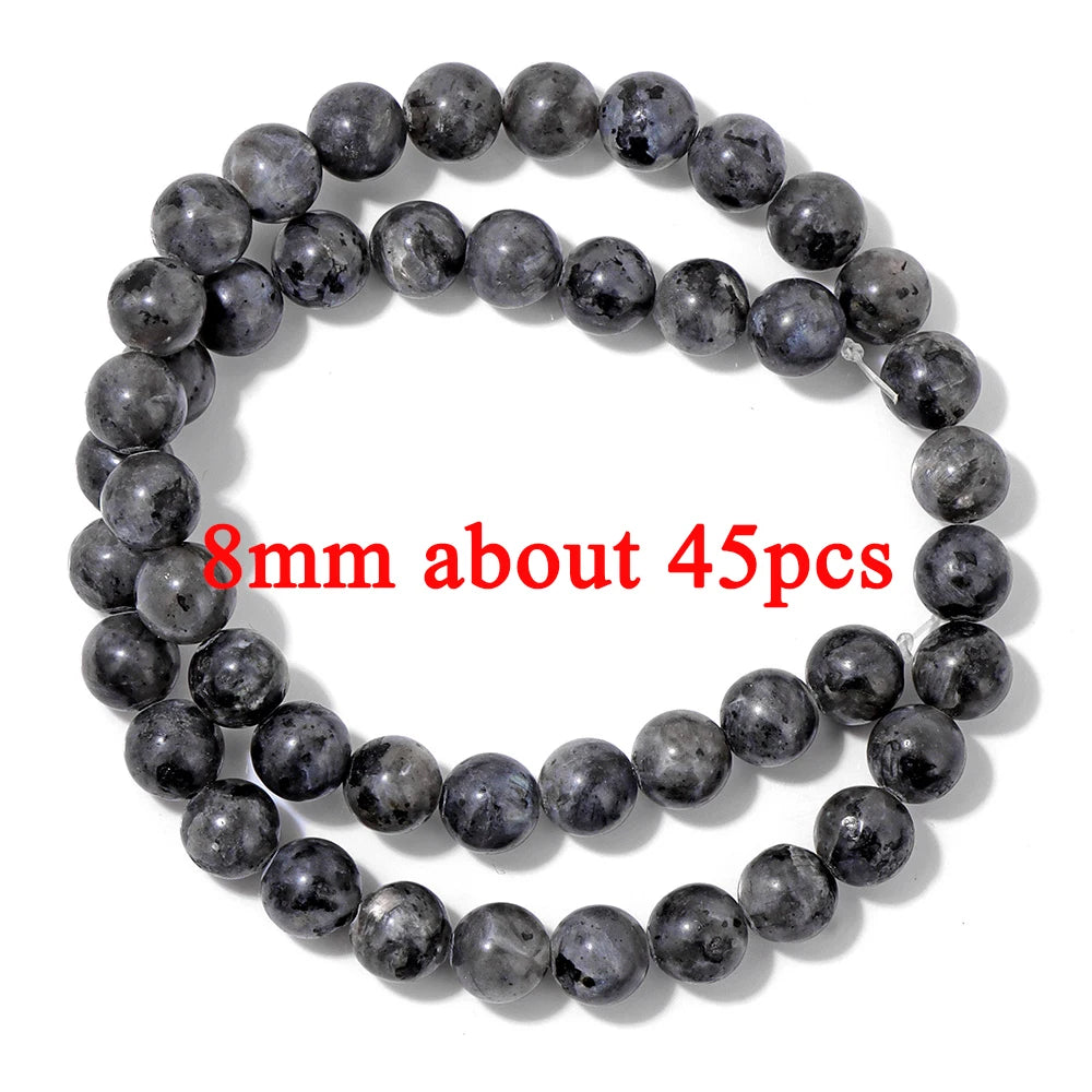 Natural Dark Labradorite Stone Bead Black Spectrolite Faceted Round Leaf Square Loose Spacer Beads For Jewelry Making Handmade