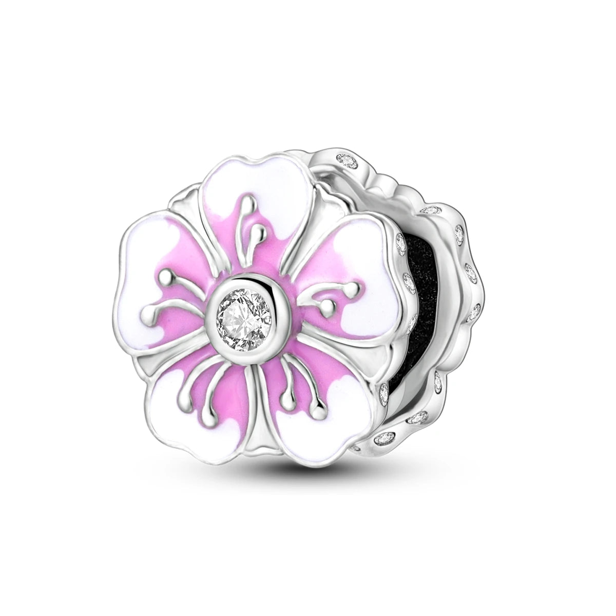 PANPOKI 925 Sterling Silver Blue Purple Iris Flower Beads Original Pendants Bracelet Charm Jewelry Party DIY Trendy Gifts