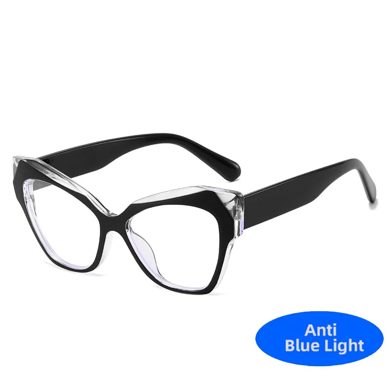 Markendesigner Cat Eye Brillengestelle für Frauen Mode Luxus Anti Blaulicht Computer Brillen Damen Optische Brillen