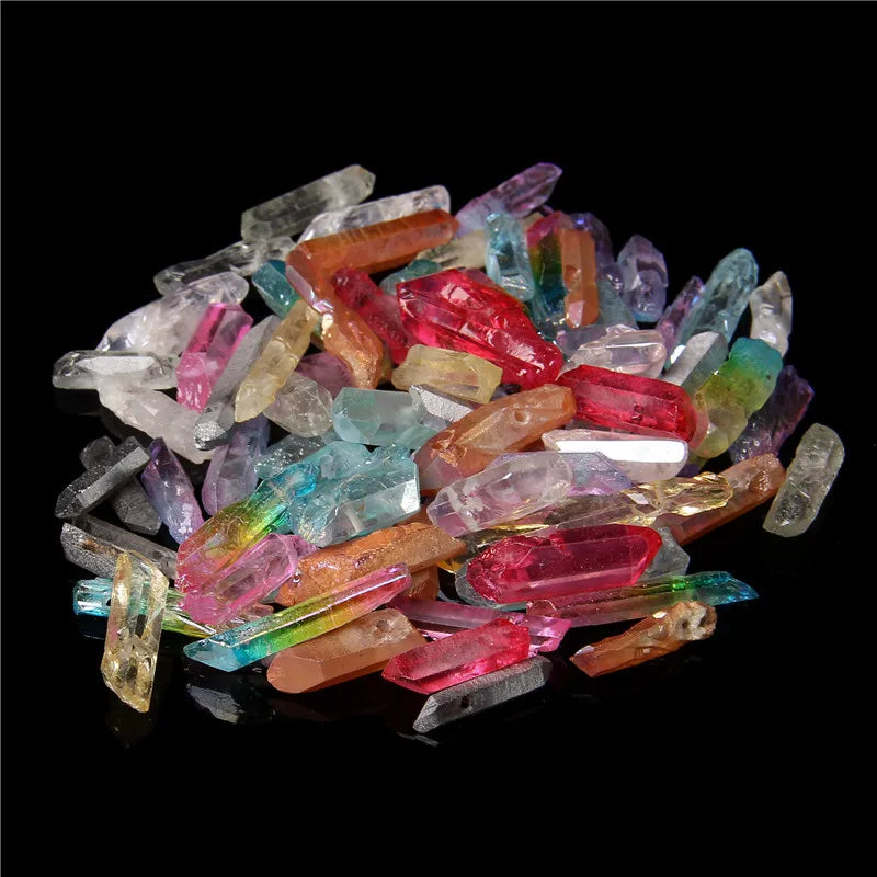 10/20/30pcs Purple Natural Quartz Crystal Point Beads Top Drilled Graduated Stick Point Loose Bead for DIY Jewelry Making Supply