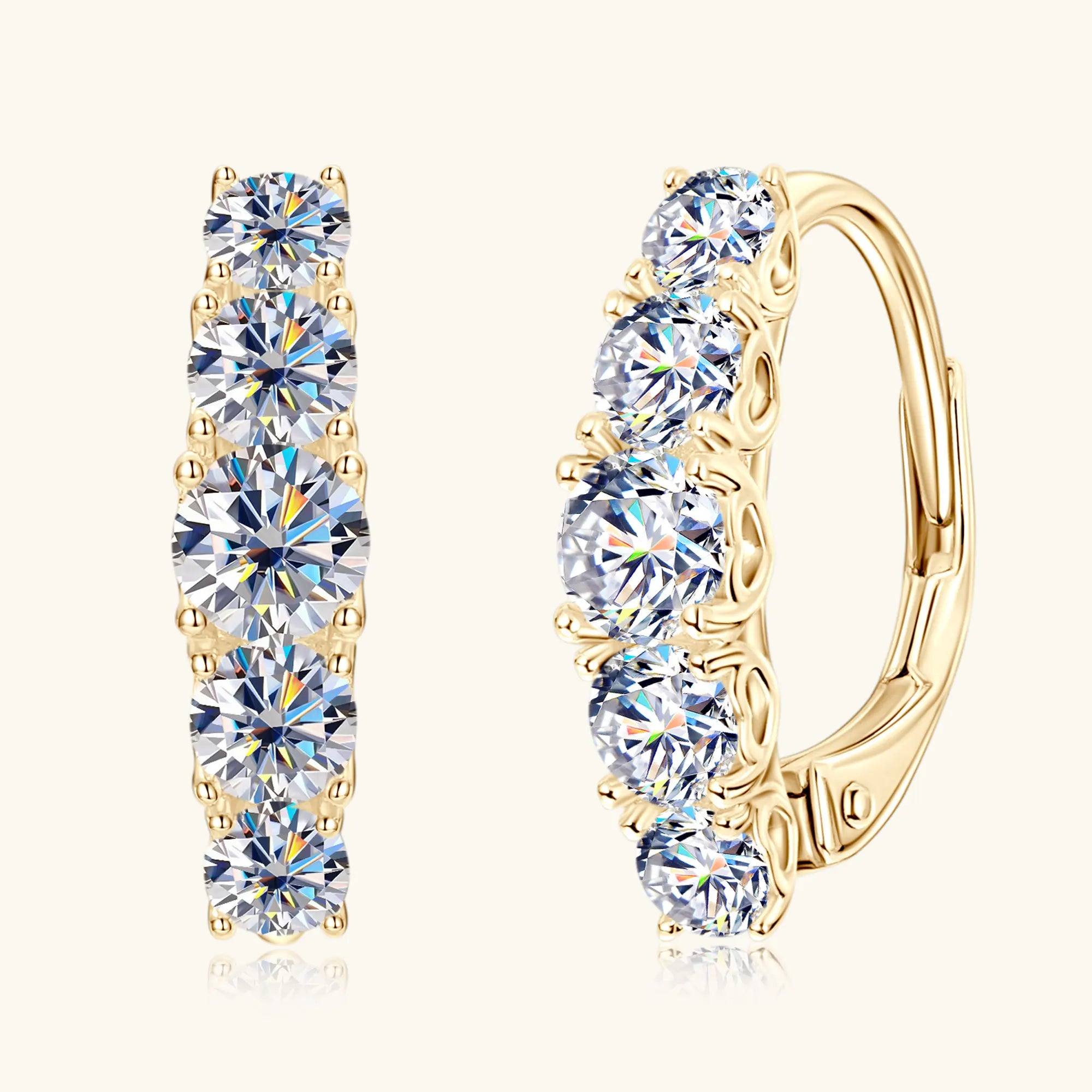 RAPRGOLD Certified Multi-size Moissanite Hoop Earrings for Women S925 Sterling Silver Clip Earring Fine Jewelry Gift Pendientes