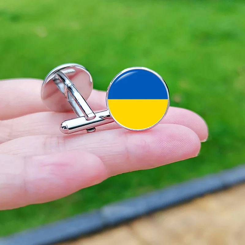 2024 France Flag Cufflinks Spain Chile Russia Netherlands Serbia USA Czech Republic Portugal Norway Switzerland Cuff Links Gift