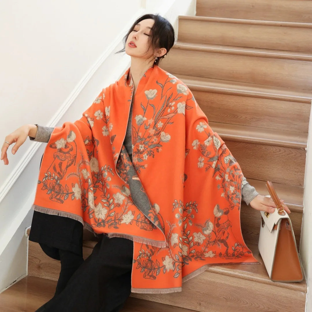 Print Cashmere Scarf Women Thick Warm Winter Blanket Brand Female Luxury Quality Shawl Wrap Bufanda 2025 Poncho Echarpe Pashmina