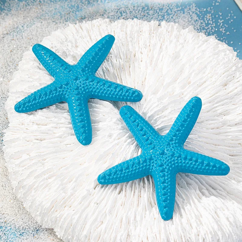 Post Stud Blue Ocean Starfish Texture Earring Women Girls Gifts Fashion Jewelry Accessories Hot Sale Party Gift 2024 New Style