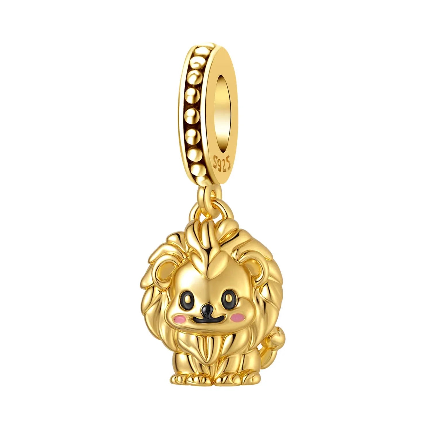 PANPOKI 925 Sterling Silver Cute Little Tiger Animal Pendants Bracelet Charms Fit Women Jewelry Party Beads DIY Trendy Gifts