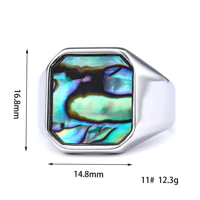 Fashion Punk Rock Shell Ring 316L Stainless Steel Signet Ring For Men Hip Hop Party Jewelry Wholesale Male Wedding Gift - Madeinsea©