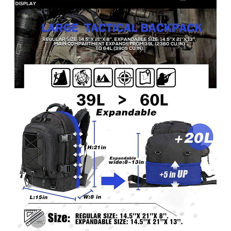 60L Outdoor Tactical Army Backpack - Madeinsea©