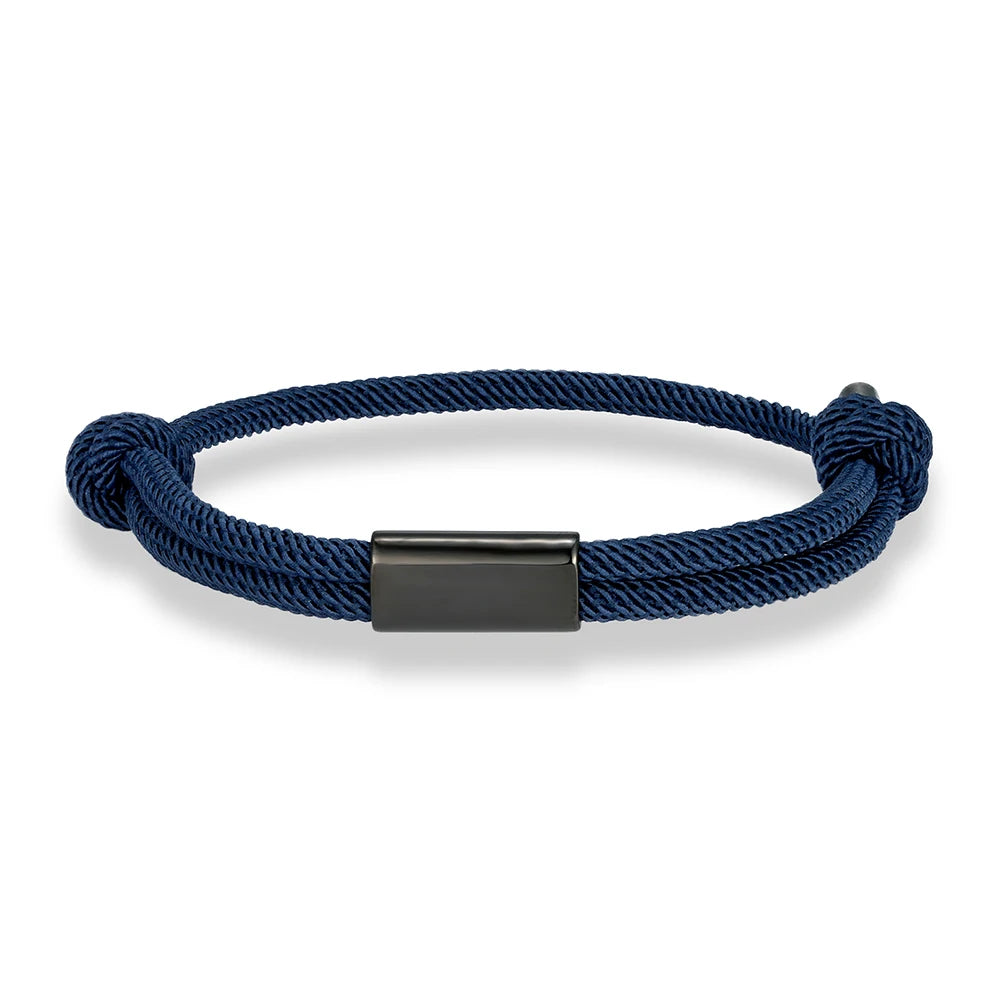MKENDN Personalized Adjustable Sliding Knot Bracelet for Dad Individual Engraving Bracelet Couple Bracelet Initials Father's Day