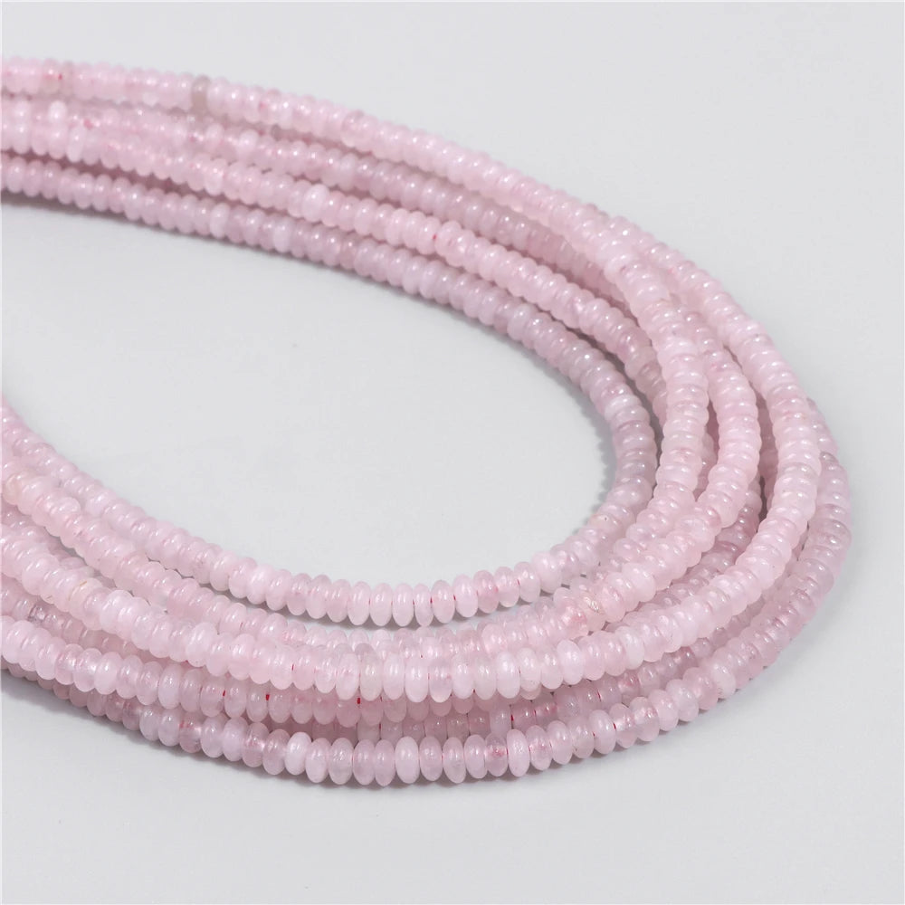 Natural Flat Round Stone Beads Abacus Shape Jaspers Quartzs Gems Beads For DIY Necklace Earrings Jewelry Making Accessori 2*4mm