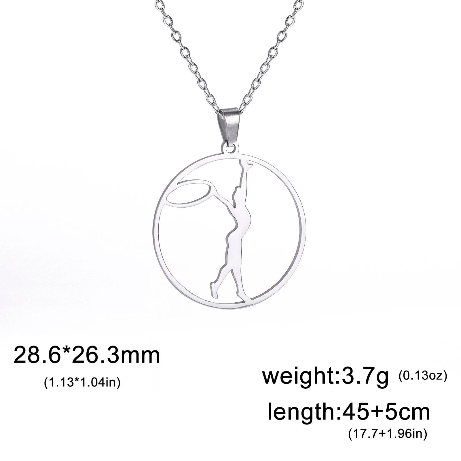 Dreamtimes Gymnastics Necklace Stainless Steel Sports Dance Artistic Gymnastics Skating Athlete Jewelry Pendant Women's Gift