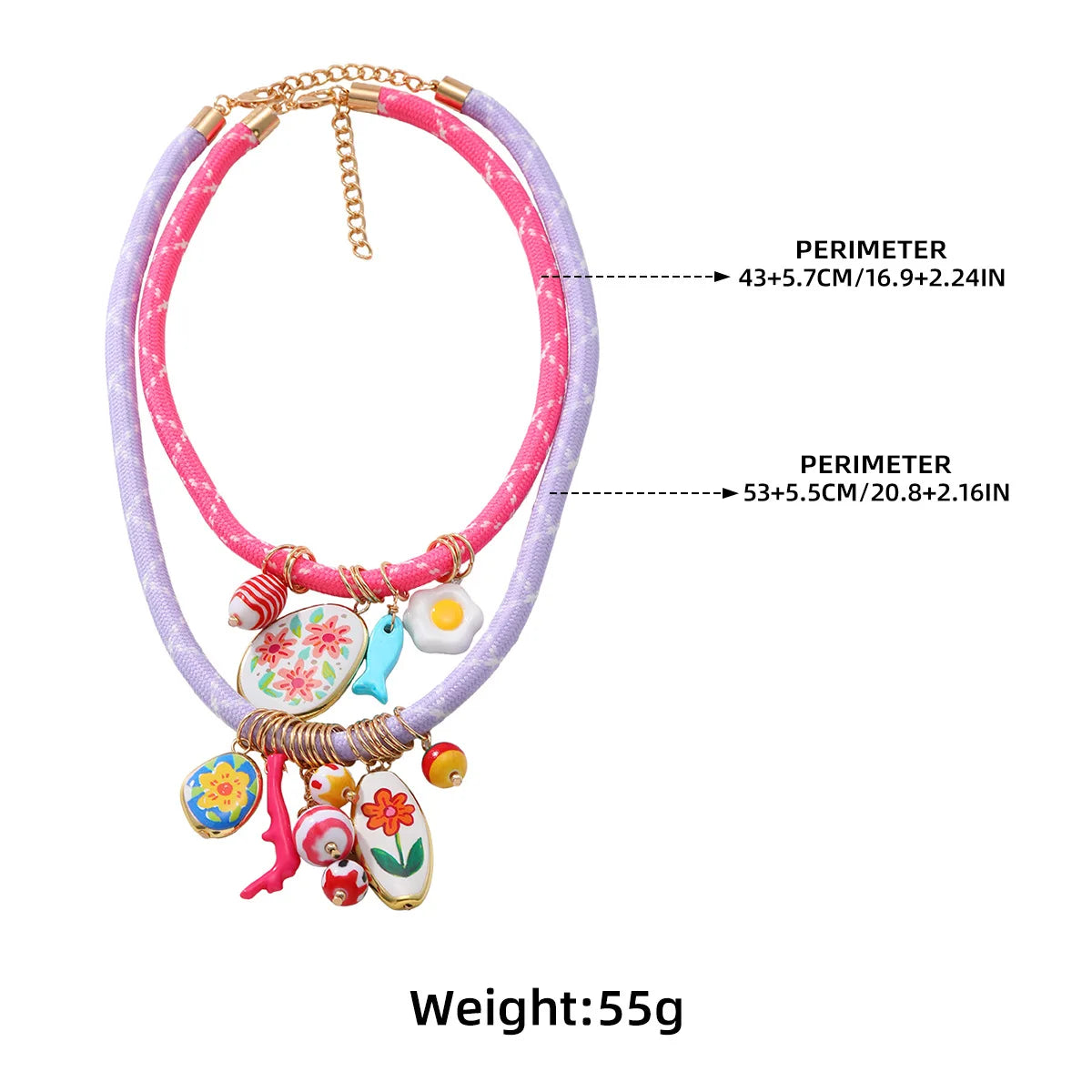ZAA Exaggerated New Fashionable Small Flower Multi Layer Pendant Necklace