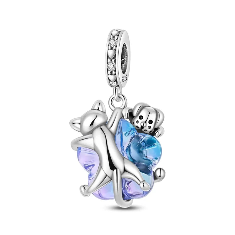 Hot Sale Charms Bead 925 Sterling Silver Winter Series Snowman Elk Christmas Pendants Fit Bangle Bracelet Necklace DIY Jewelry