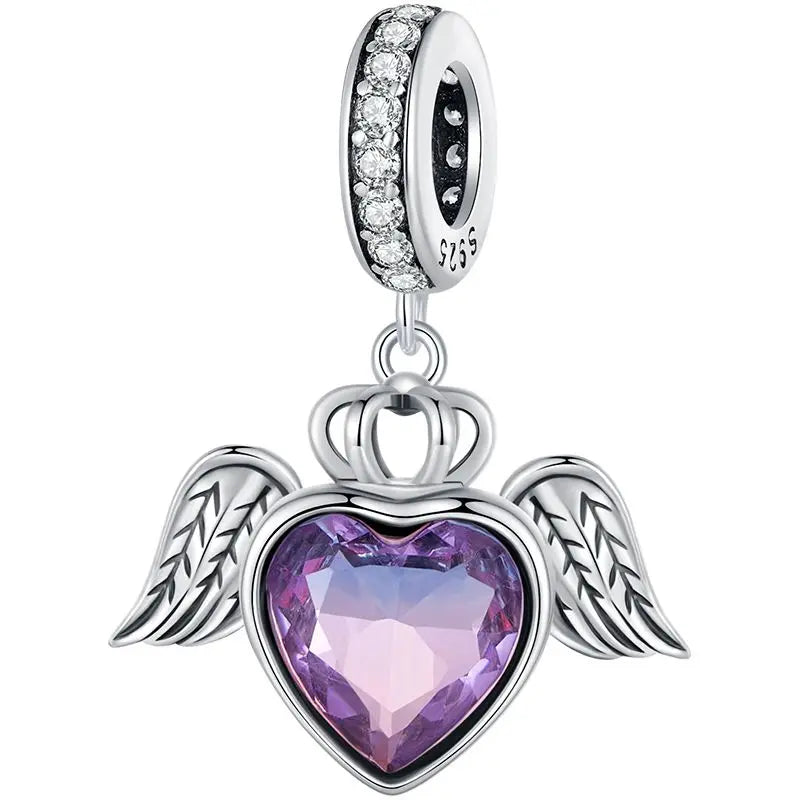 WOSTU 925 Sterling Silver Vinatge Dragon Charm Snake Bead Demon Eye Pendant Fit Original Bracelet Necklace For Women DIY Jewelry