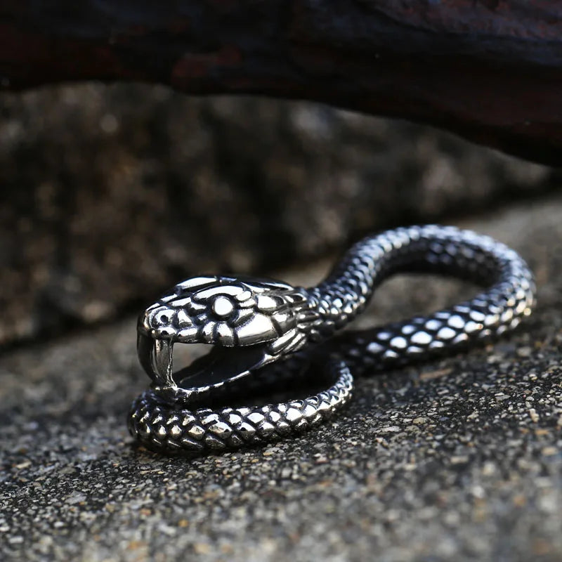 Fashion Vintage Women Men Snake Stainless Steel Pendant Chain Necklace Jewelry BP8-492