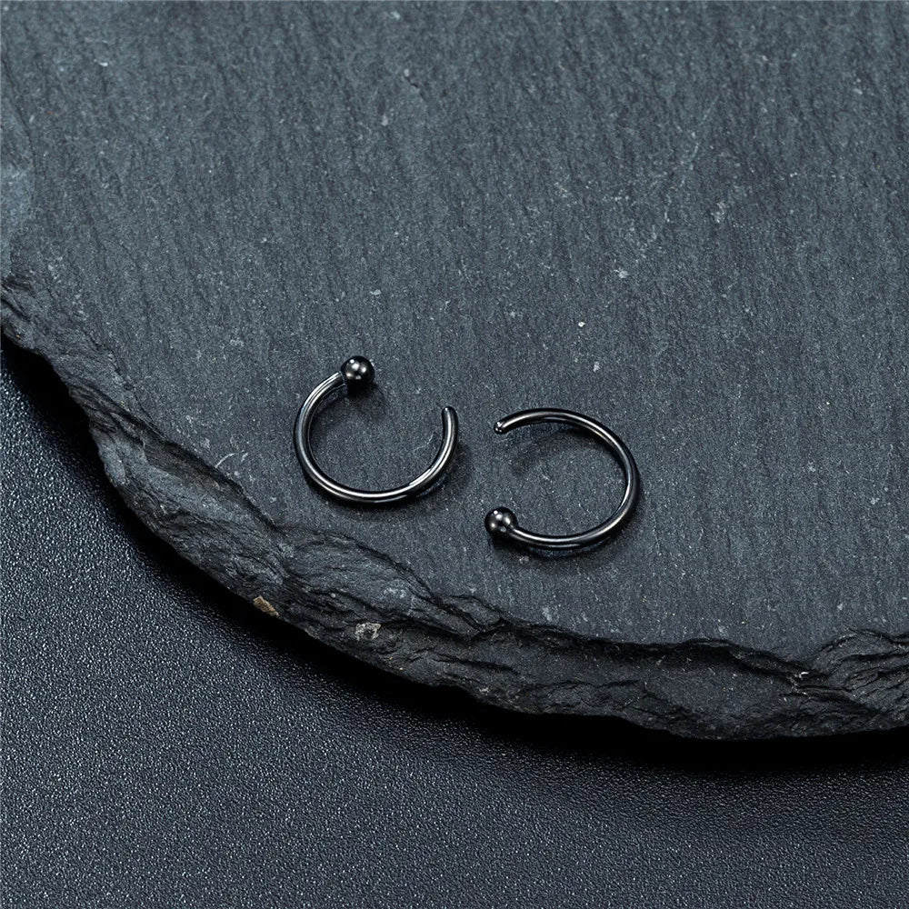 MKENDN 8 mm hypoallergene biokeramische Creolen für heilende Piercings, medizinische Ohrstecker, antiallergischer Ohrschmuck