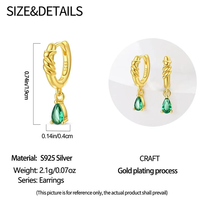 925 Sterling Silver Christmas Blue Snowflakes Tassel Diamond Earrings Red Bow for Women Creative Jewelry Christmas Themed Gifts