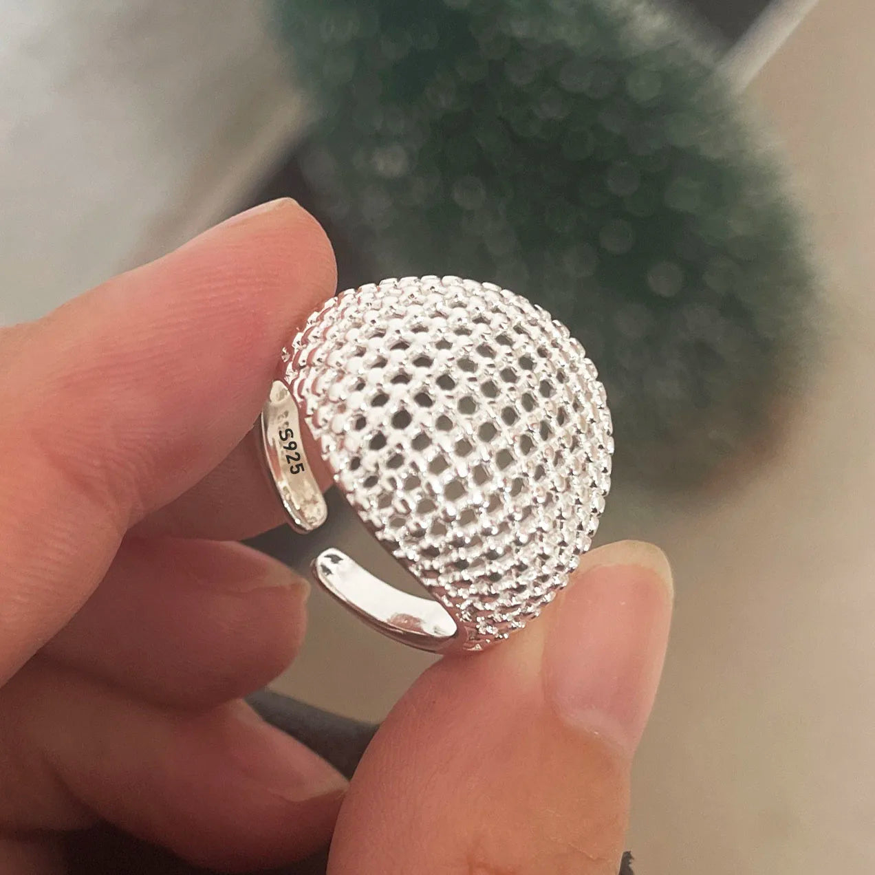 925 Sterling Silver Rings for Women Men Couple Minimalist Handmade Simple Ball Ring Party Jewelry Gift Prevent Allergy