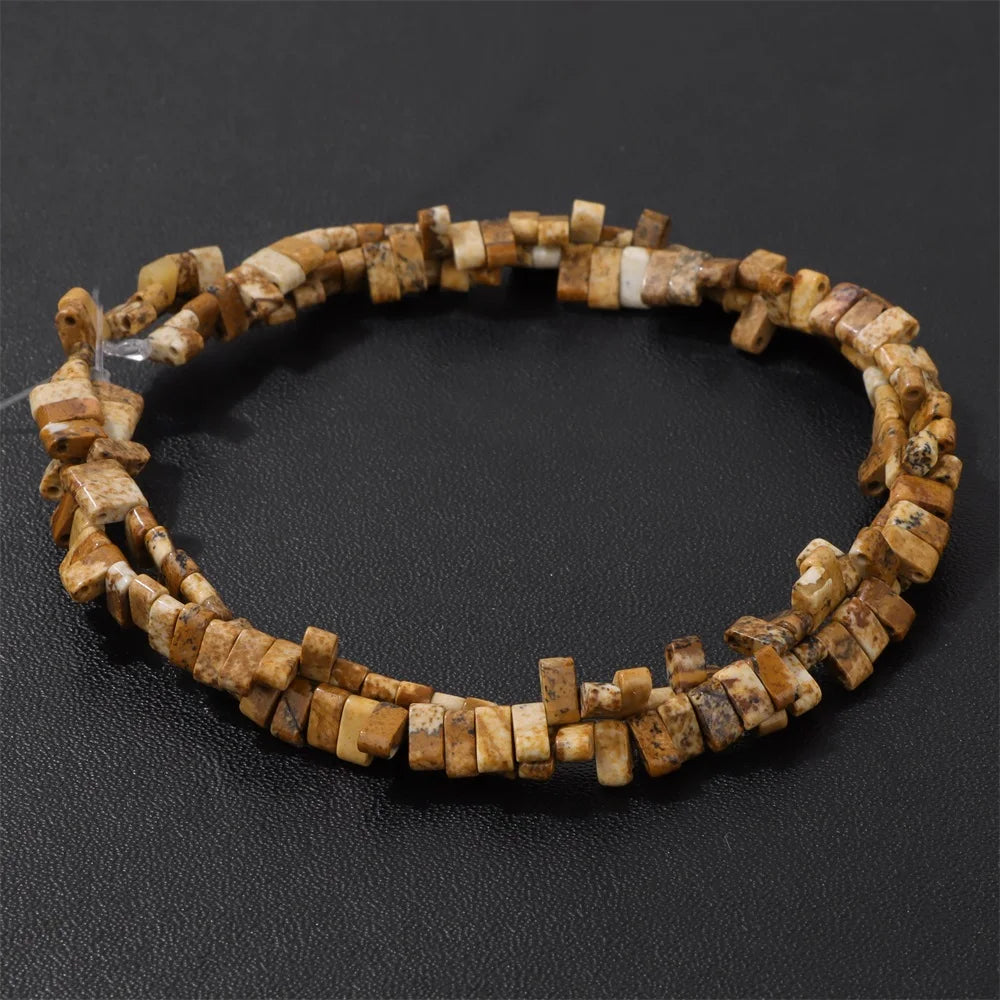 2x5mm Natural Two Hole Stone Bead Rectangle Tiger Eye Quartz Amazonite Loose Spacer Beads For Jewelry Making Bracelet Handmade