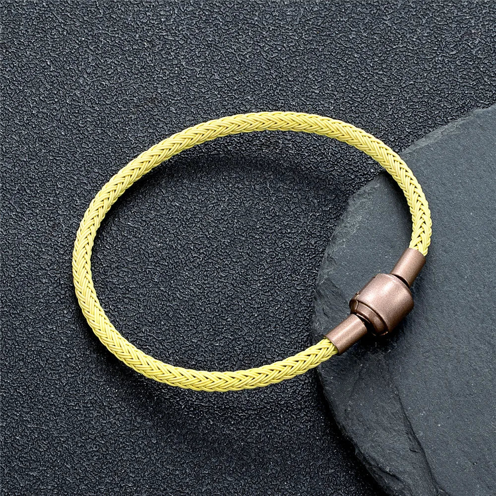 MKENDN DIY Simple Style Men Women Jewelry Non-fading Steel Wire Rope Bracelet Classic Cuff Charm Bracelet for Male Female Gifts