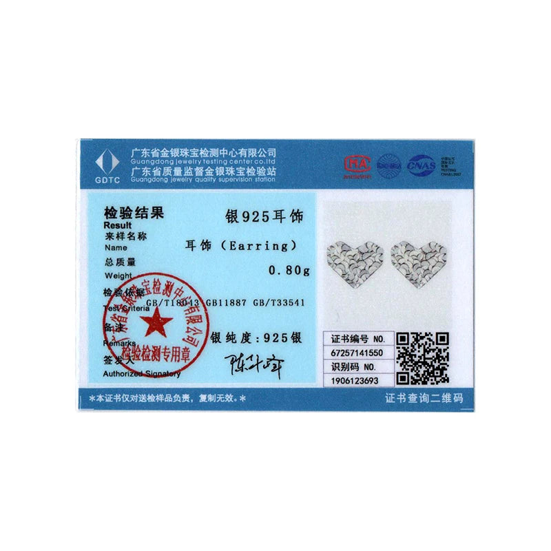 BISAER Real 925 Sterling Silver Dazzling Butterfly Stud Earrings Mini Heart Hypoallergenic Earrings for Girls Party Fine Jewelry