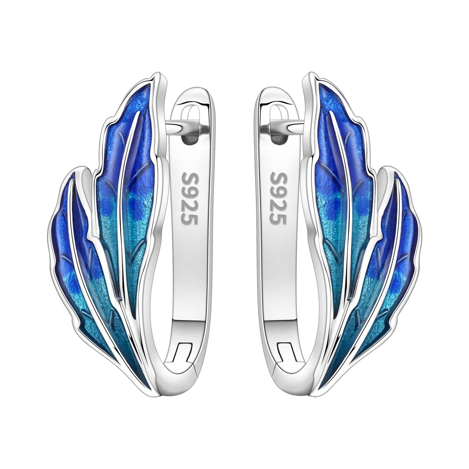 PANPOKI 925 Sterling Silver Blue Green Parrot Bird Drop Earrings Women Earrings Charm Fashion Versatile Party Jewelry Gifts