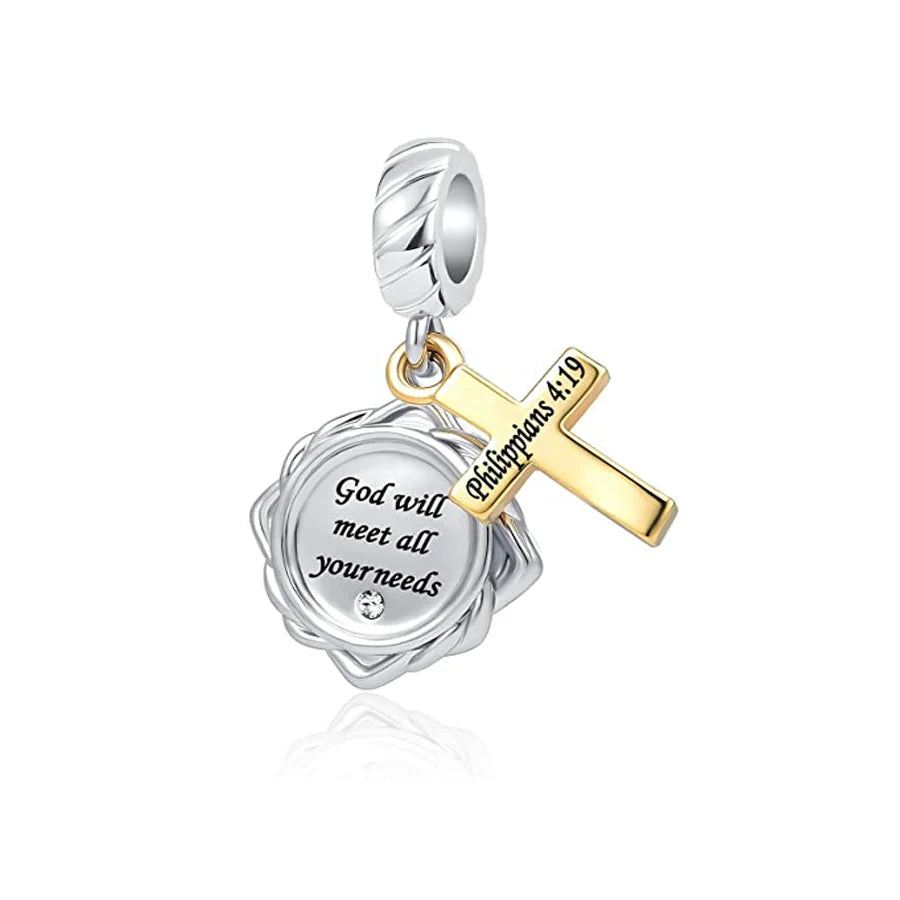 Fine religion series 925 Silver Jesus Bible Diy Bead cross Pendant Fit Original Bracelet Trinket Jewelry Figure Buddha Charm