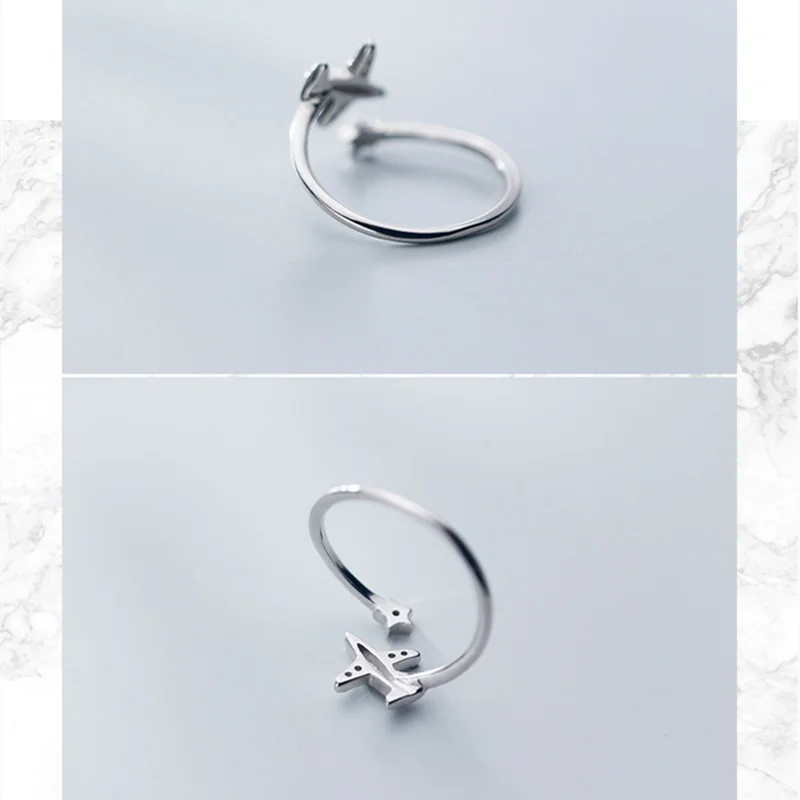 MKENDN Fashion Summer Style Plane Ring CZ Opening Fashion Jewelry Pure Finger Rings Best Friendship Gifts