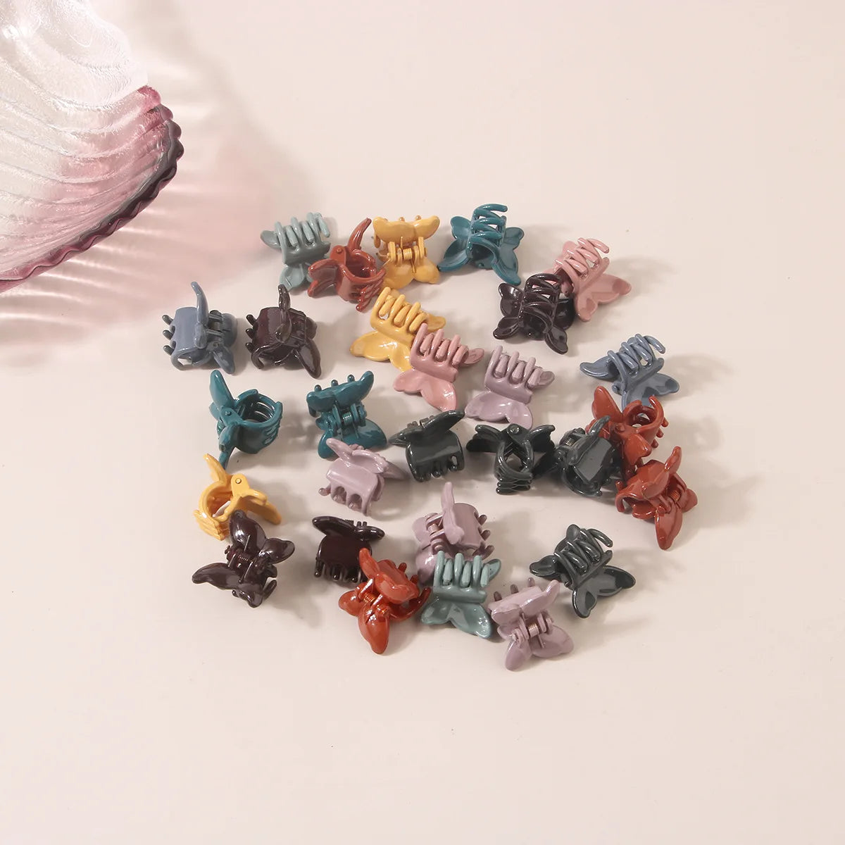 10Pcs Small Hair Claw Clip For Kids Korean Mini Candy Color Butterfly Flower Heart Geometric Girls Cartoon Hair Accessories