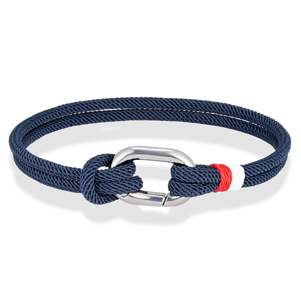 MKENDN New Nautical Mens Thin Rope Bracelet With Oval Circle Spring Clasp For Surfer Beach Jewelry Gifts - Madeinsea©