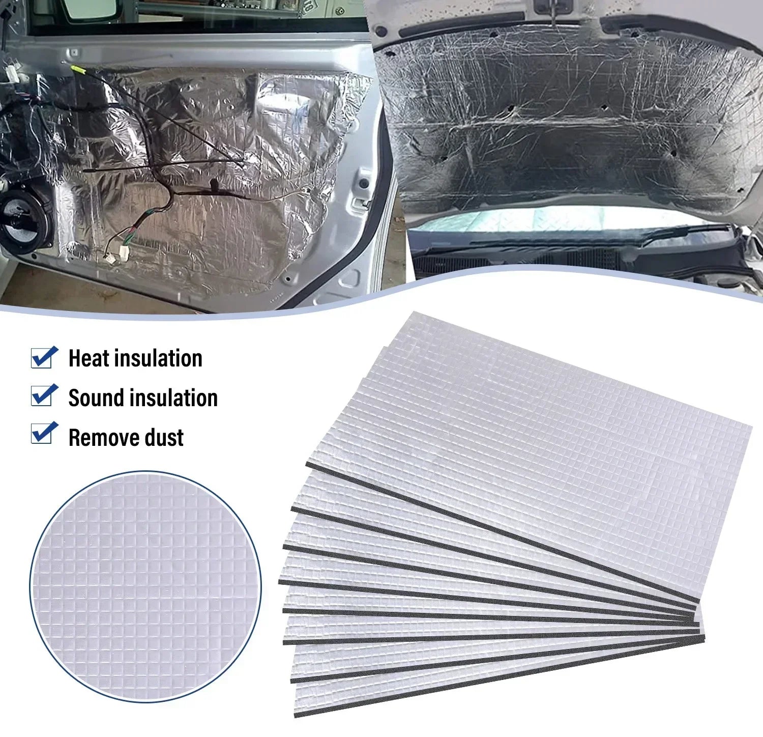 10mm Thick Aluminum Fiber Muffler Cotton Car Auto Fender Heat Sound Deadener Insulation Mat Sound Proofing Mat Pad 20X500cm