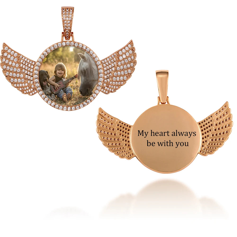 Médaillon souvenir rond unisexe avec photo personnalisée pour homme, bijou hip-hop