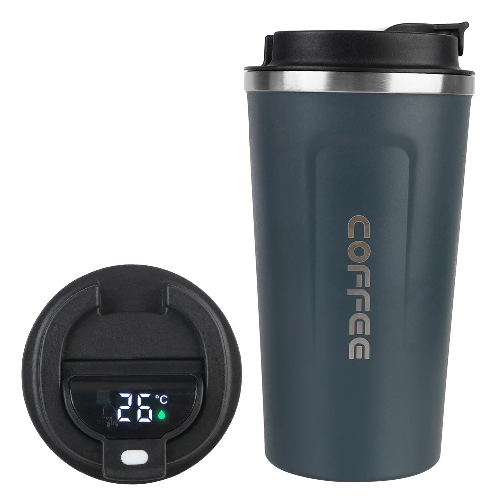 Leak_Proof Travel Thermo Cup Thermo Cafe 510ML Coffee Mug Temperature Display Car Thermos Mug for Tea Water Coffee