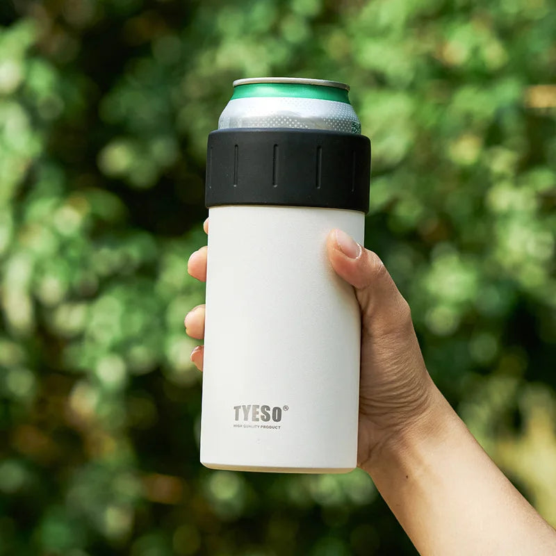 TYESO Stainless Steel Beer Can Holder12/18oz Keep Warm and Cold Vacuum Portable Sweat-Proof Anti Slip Design Accessoires Thermos