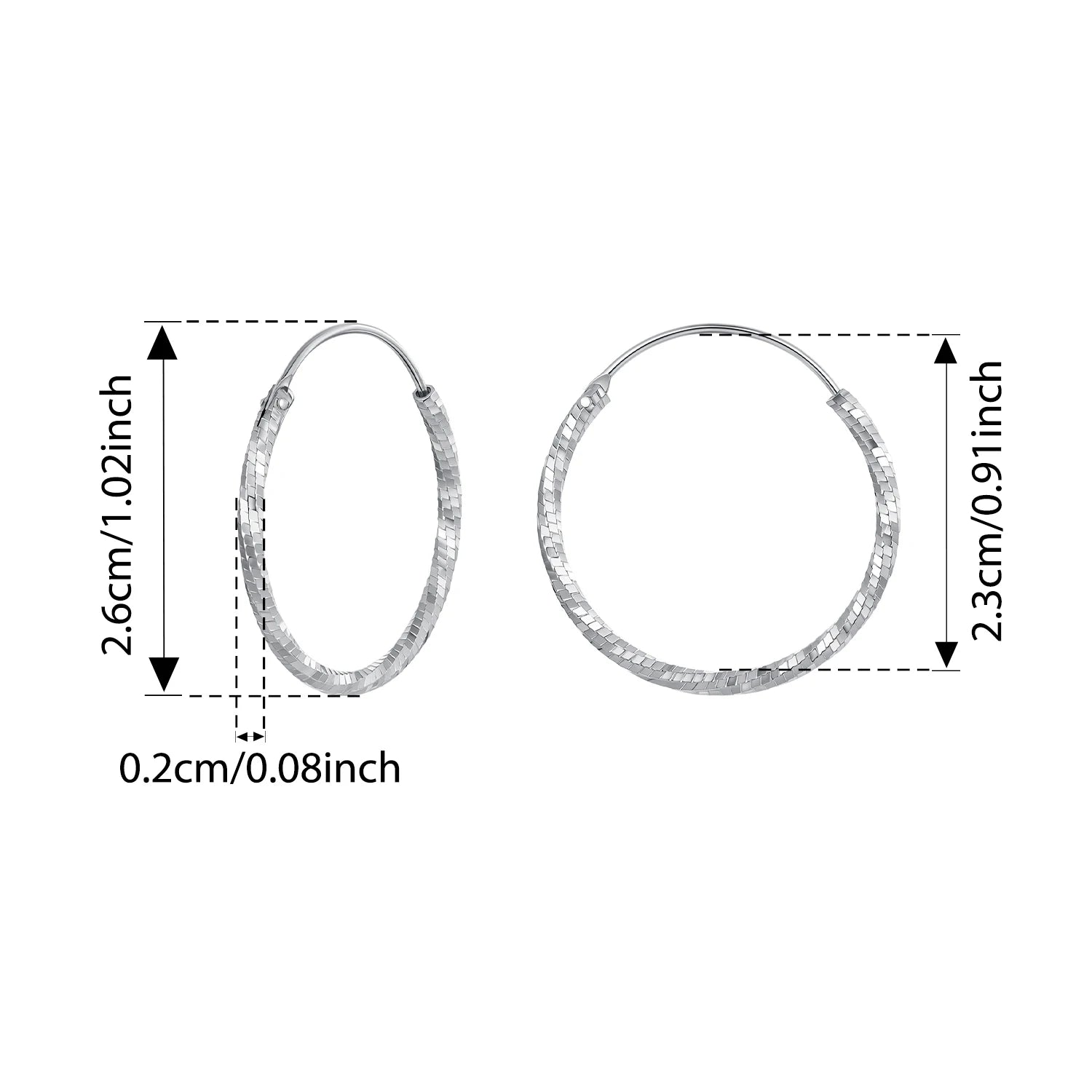 BISAER 925 Sterling Silver Frost Classic Circle Big Hoop Earrings Hypoallergenic Trendy for European Style Woman Fine Jewelry