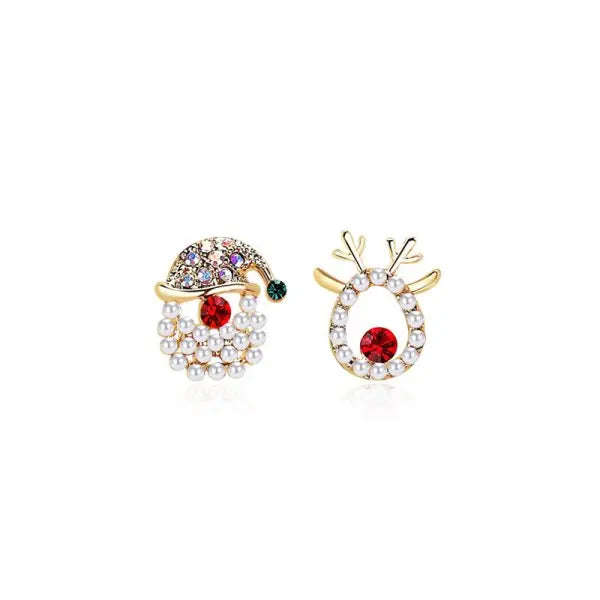New Lovely Snowflake Charm Earring For Women Christmas Gift Fashion Crystal Zircon Stud Earrings Girls New Year Jewelry