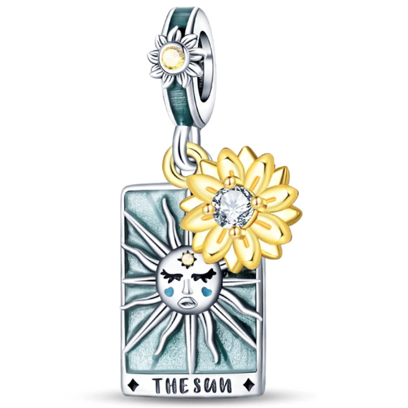 Hot Sale Charms Beads 925 Sterling Silver Pink Perfume Bottle Letter Luminous Firefly Tarot Card Beads Fit DIY Bracelets Jewelry - Madeinsea©