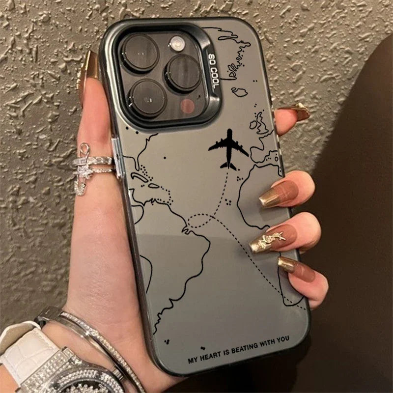 Travel-Inspired Airplane Route Design Phone Case for Xiaomi Redmi 12 4G Redmi Note 13 12 Pro Plus 5G 12S 11S 11 10S 10 Pro Cover